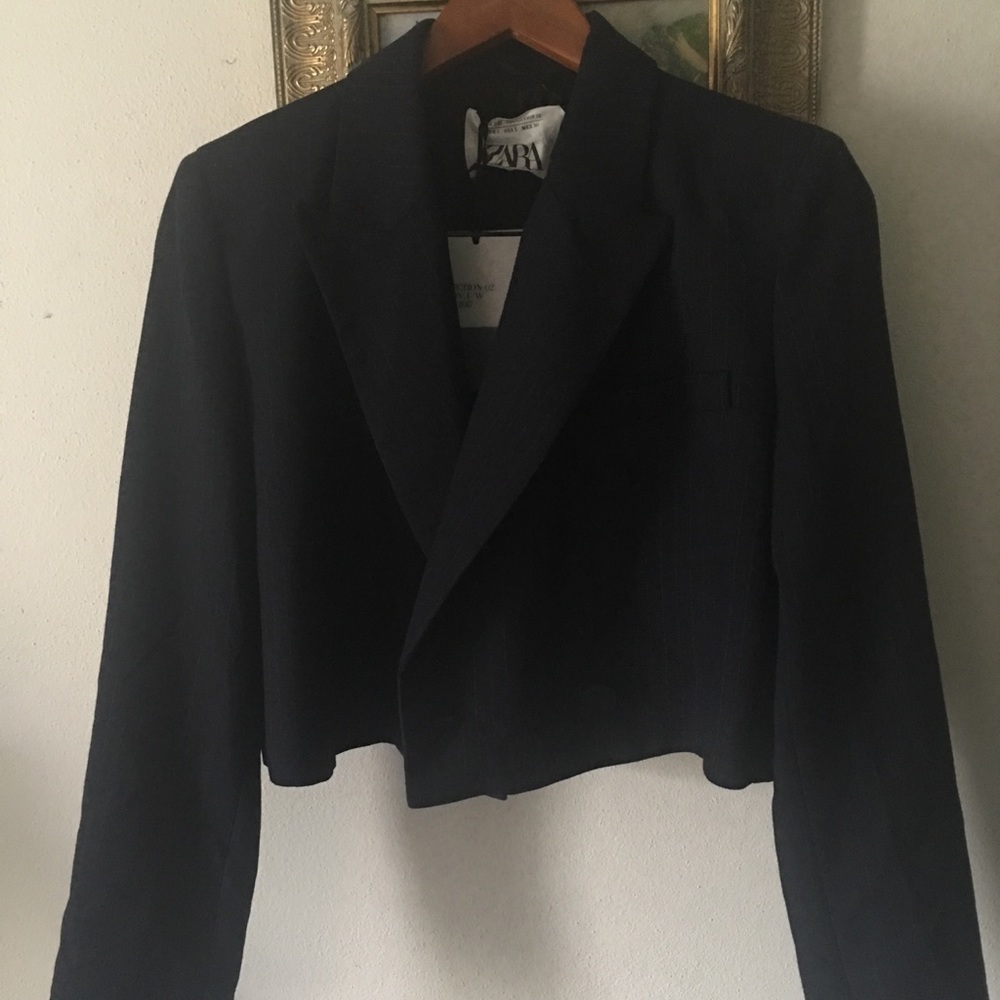 Zara collection cropped double breasted blazer